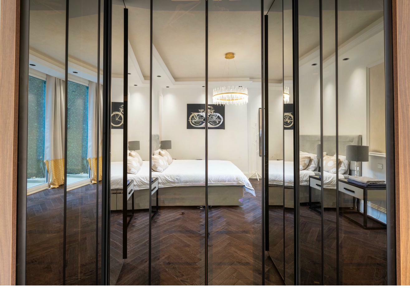 Bedroom with built-in wardrobes