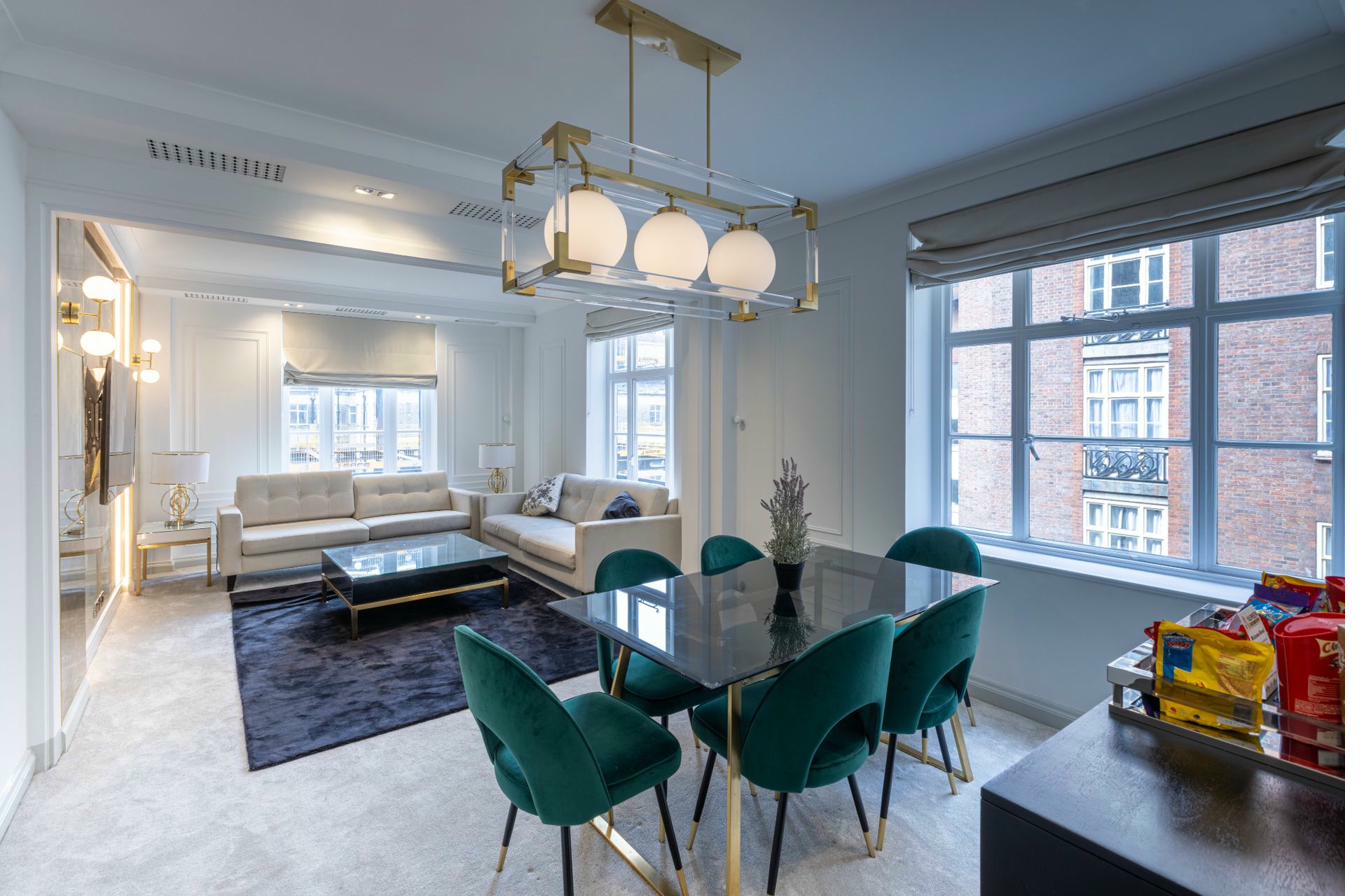 Open plan living and dining area