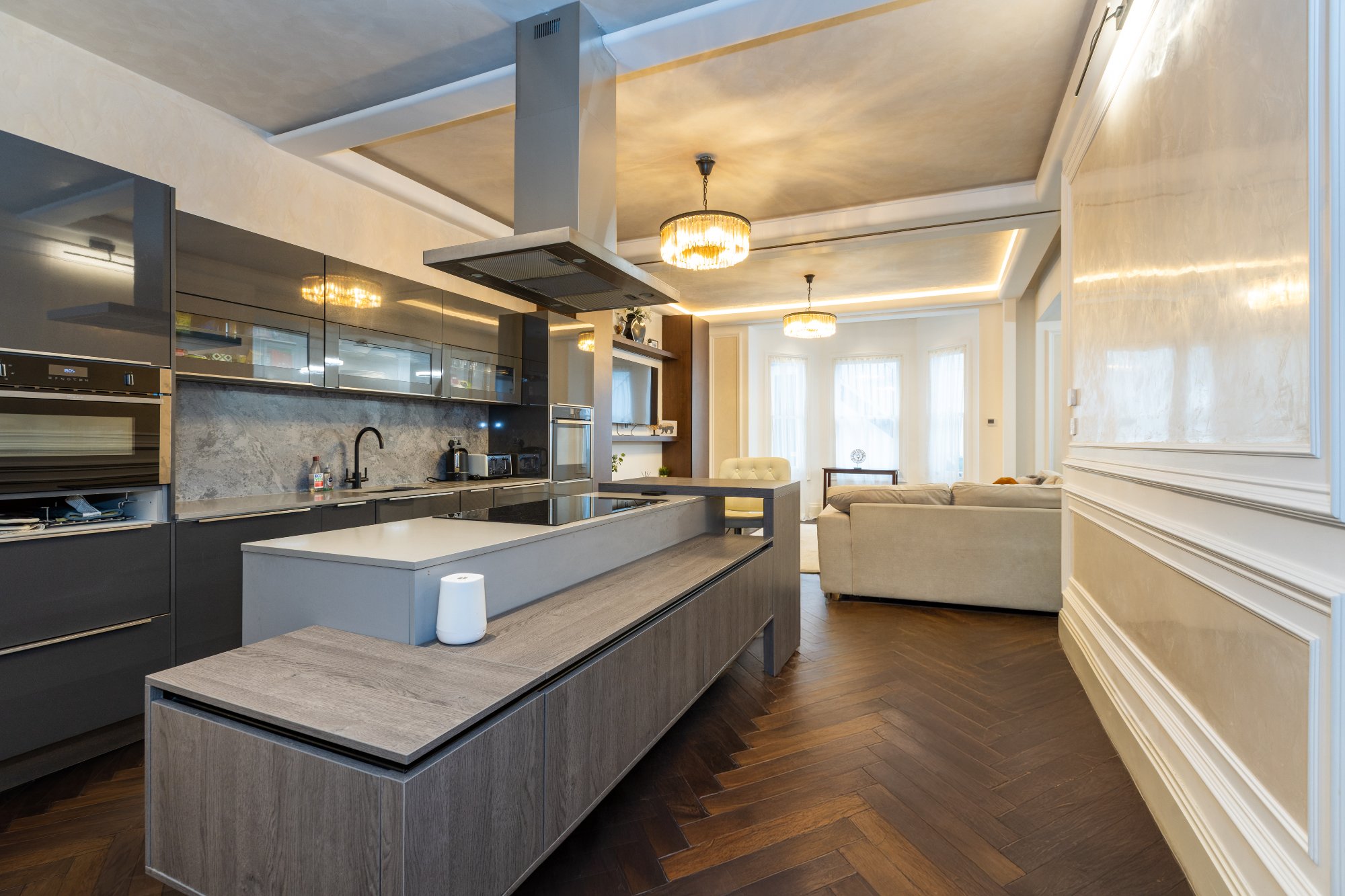 Luxury open plan kitchen and living space