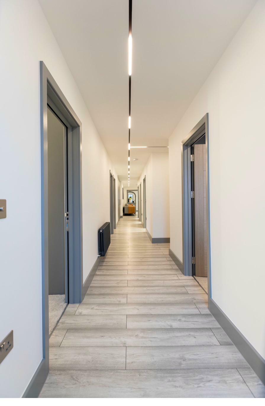 Modern hallway with neutral colour palette